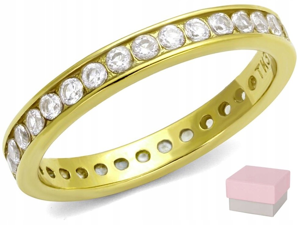 top Złota Obrączka pierścionek cyrkonie 316 CRYSTAL 13