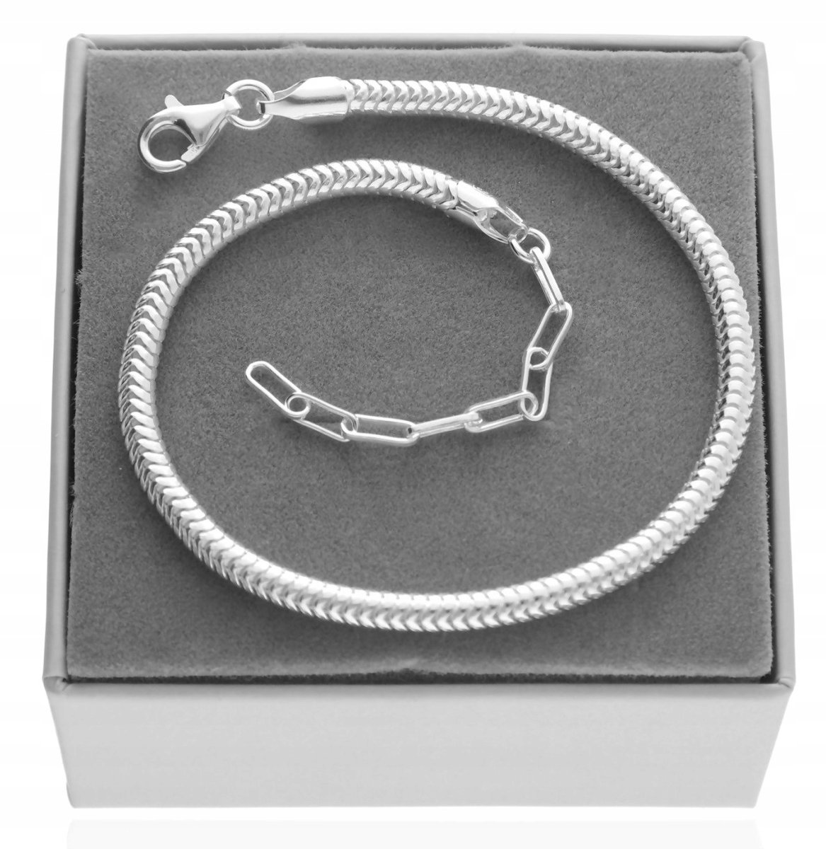 SREBRNA gruba bransoletka do charms chamsów bransoletka srebro 925