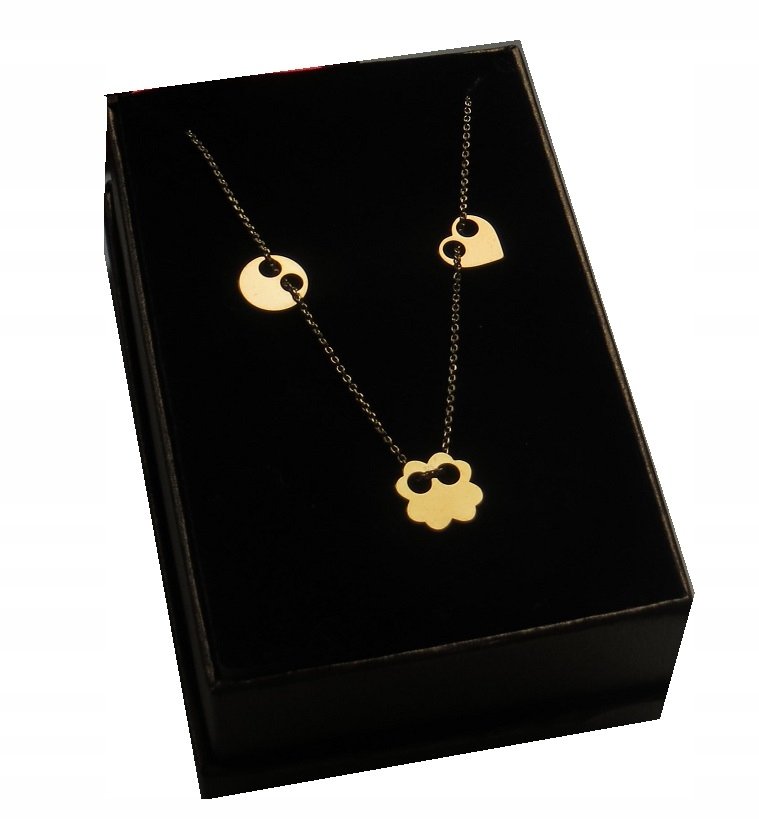 Złoty naszyjnik 3 zawieszki CELEBRYTKA 925 40 cm