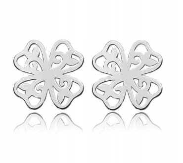 Sztyfty kolczyki GWIAZD koniczynki ażur srebro 925