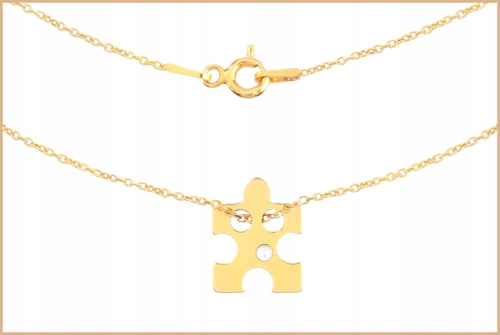 Puzzel SWAROVSKI naszyjnik pozłacany 45 cm nowość