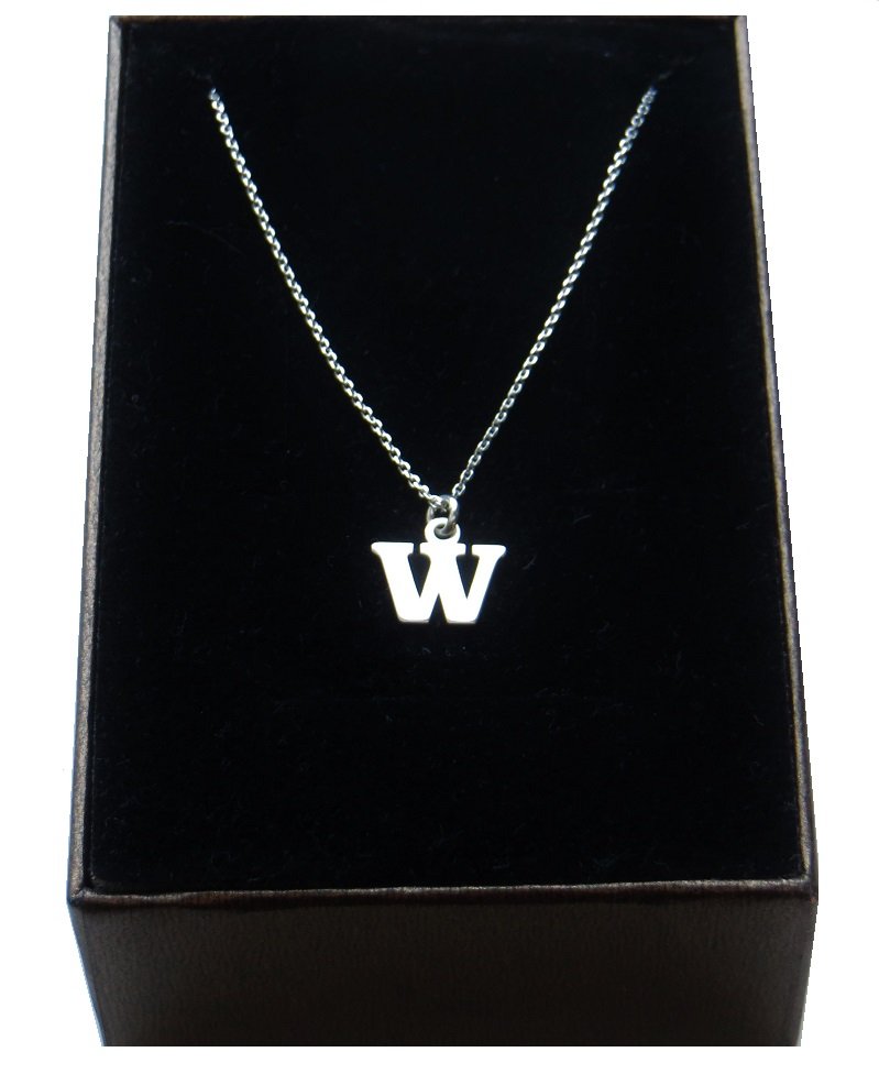 Naszyjnik łańcuszek literka z literką W srebro 925
