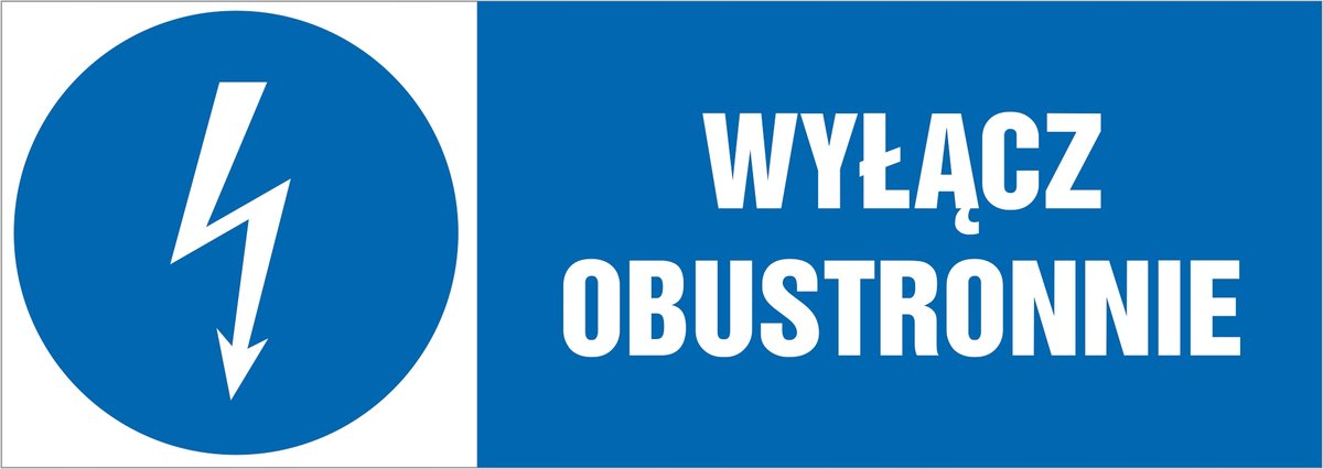 Naklejka pozioma: Wyłącz obustronnie 21x60cm