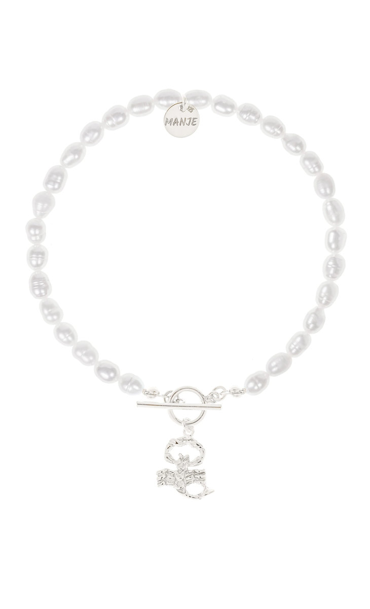 Bransoletka z pereł ze srebrnym znakiem zodiaku Skorpion 16 cm