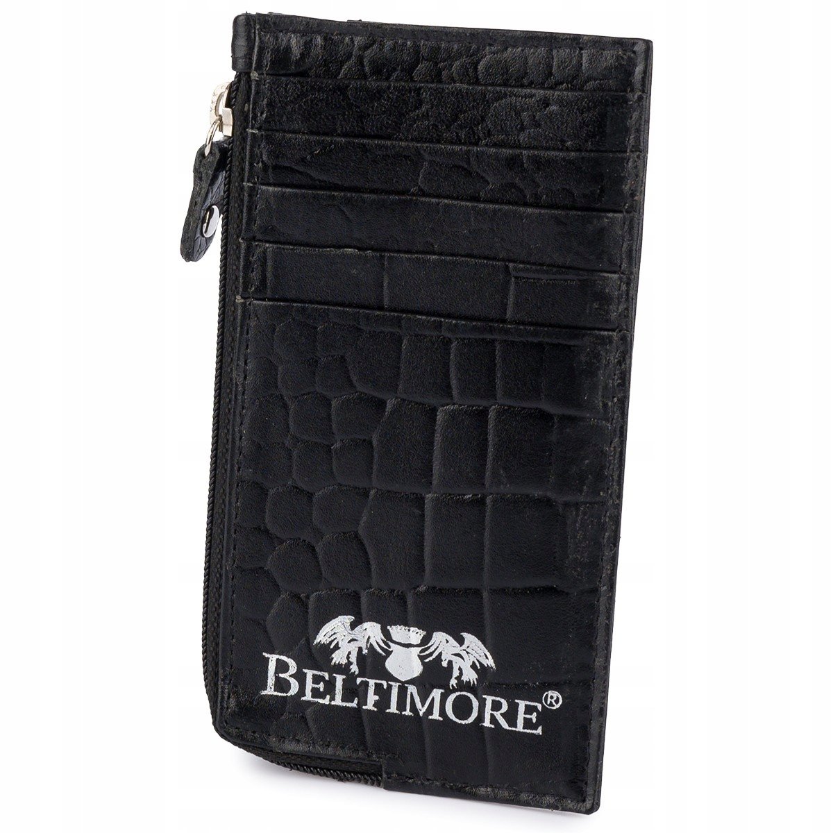 Etui Skórzane Pokrowiec Na Karty Dokumenty Portfel Skóra Naturalna Czarny