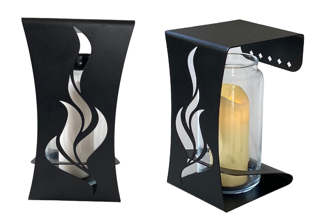 Znicz metalowy, kapliczka, Znicz artystyczny PŁOMIEŃ 24,5cm