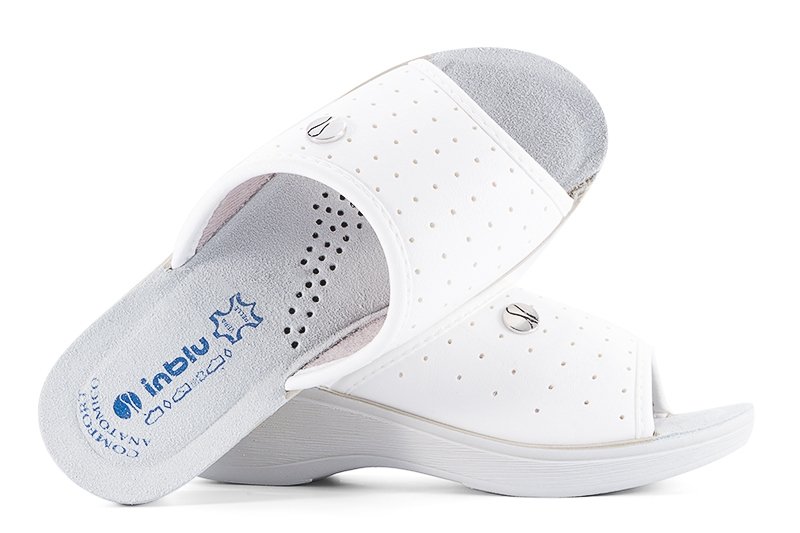 Inblu Pl-45 Klapki Damskie Sanitarne Koturn Białe 38 Biały