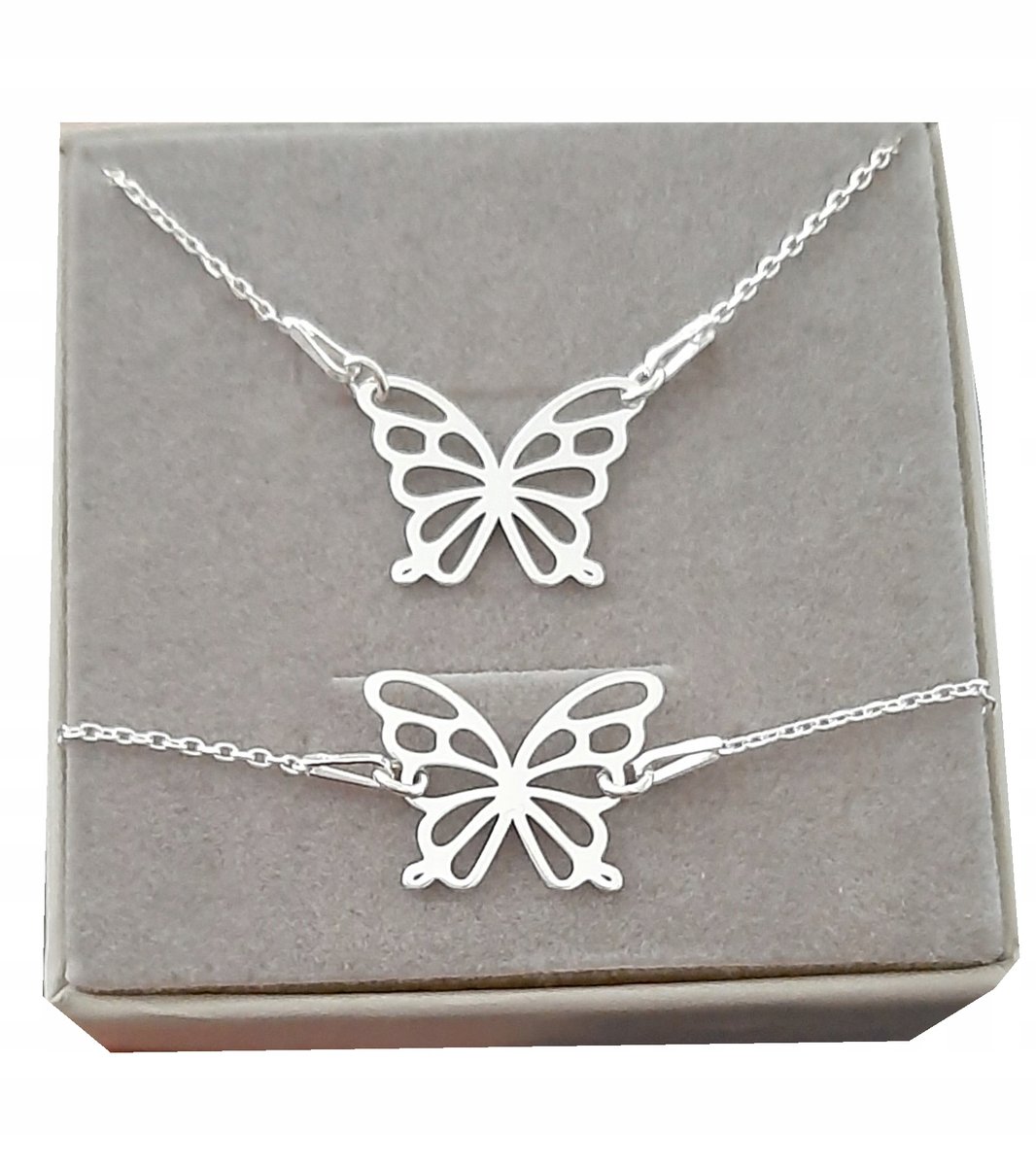Srebrny komplet MOTYL MOTYLEK SREBRO 925 B1