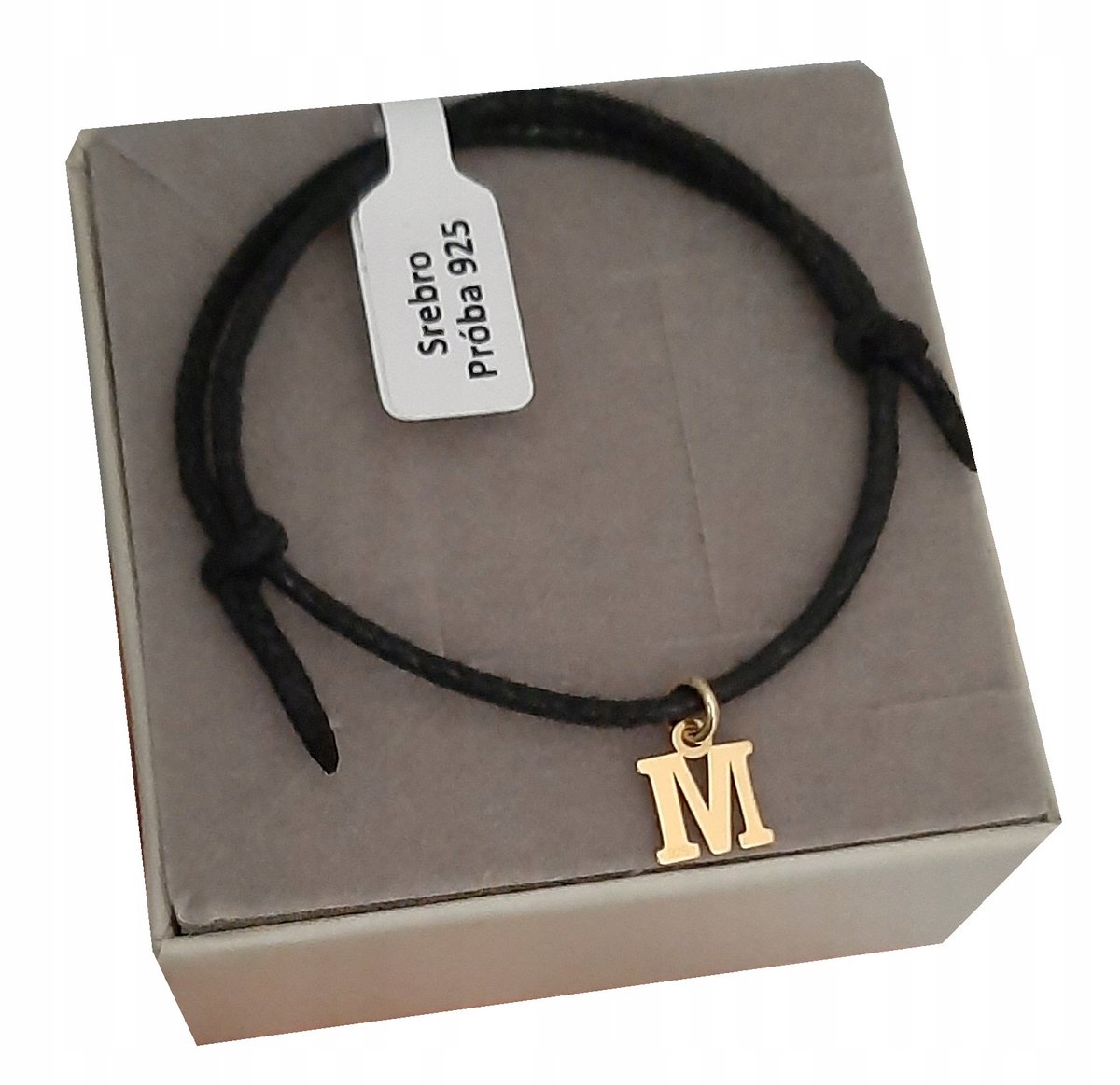 Bransoletka sznurkowa z literką literka M i INNE