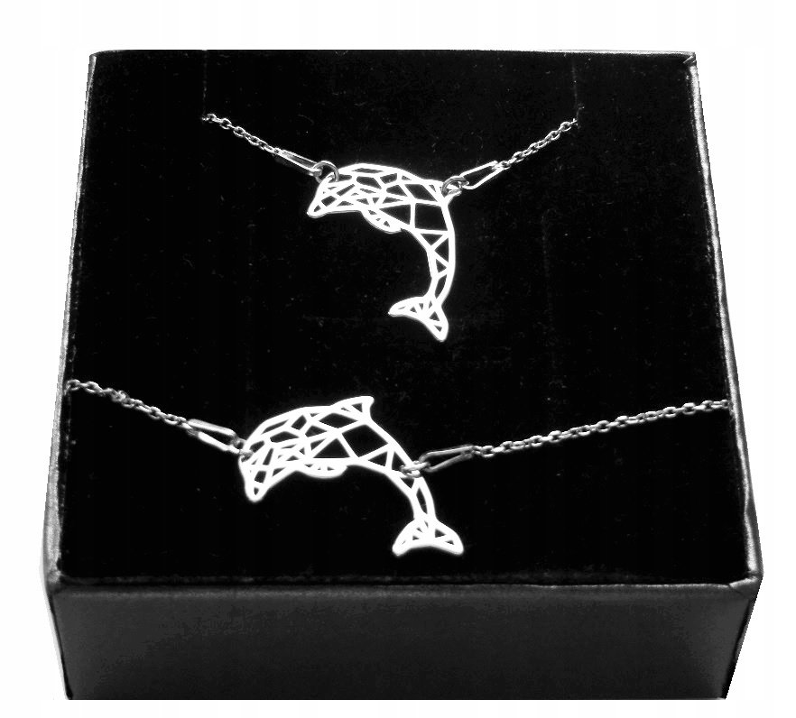Komplet delfin ORIGAMI CELEBRYTKA srebro 925