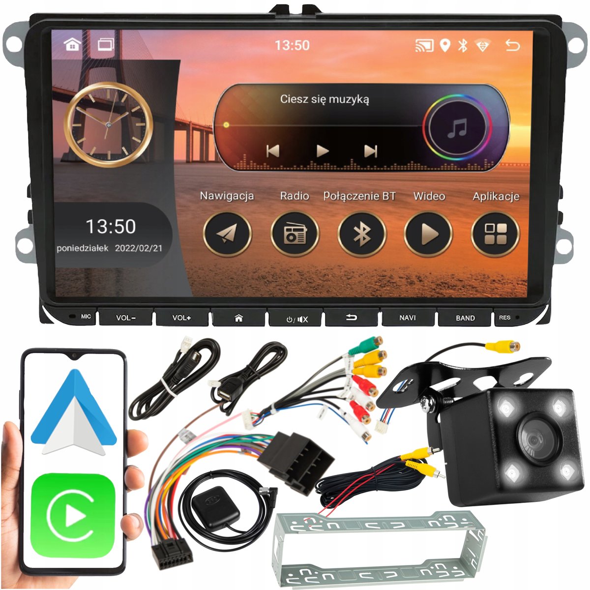 RADIO SAMOCHODOWE 2 DIN 9 CALI VW PASSAT B6 B7 GOLF 5 V 6 VI SKODA SEAT