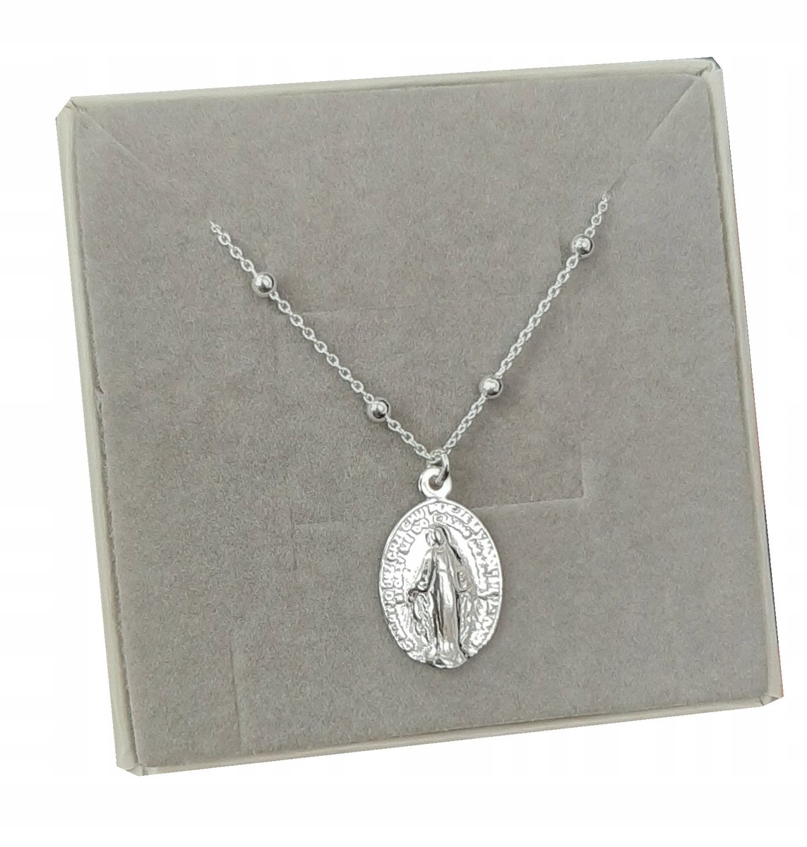 Naszyjnik srebrny MEDALIK Matka Boska srebro 925