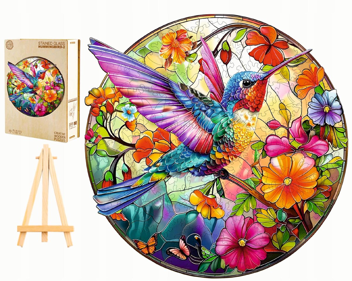 PUZZLE DREWNIANE KOLIBER WITRAŻ 300 ELEMENTÓW KOLIBER W DREWNIANYM PUDEŁKU