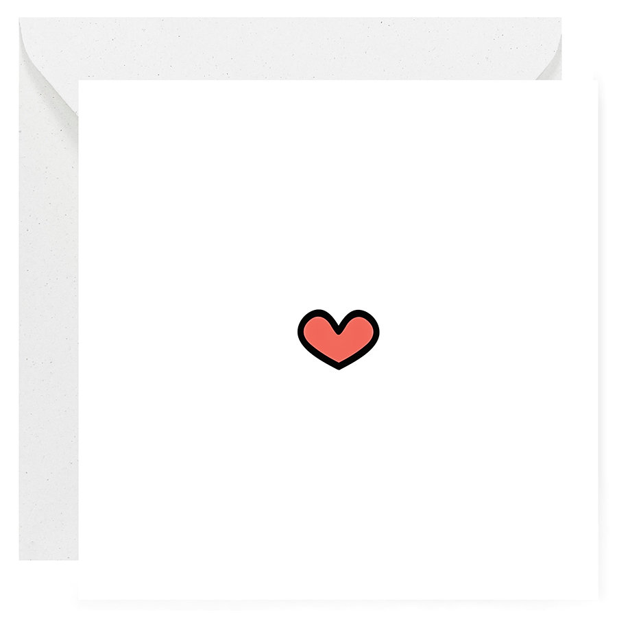 Kartka miłosna, na Walentynki - Serce, Minimalistyczne / muka