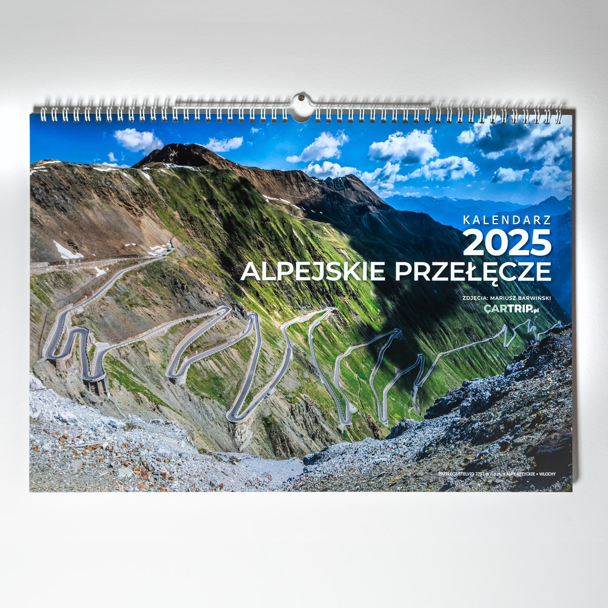 Kalendarz ścienny formatu A3 na 2025 rok – Alpejskie przełęcze