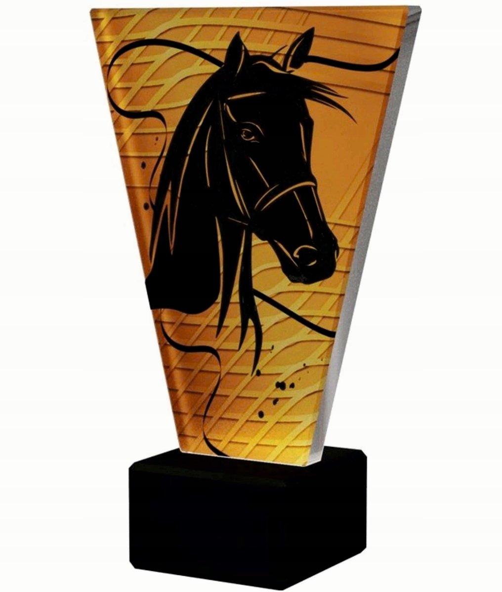 Puchar / Statuetka szklana KOŃ, horse, jeździectwo, konie + GRAWER!
