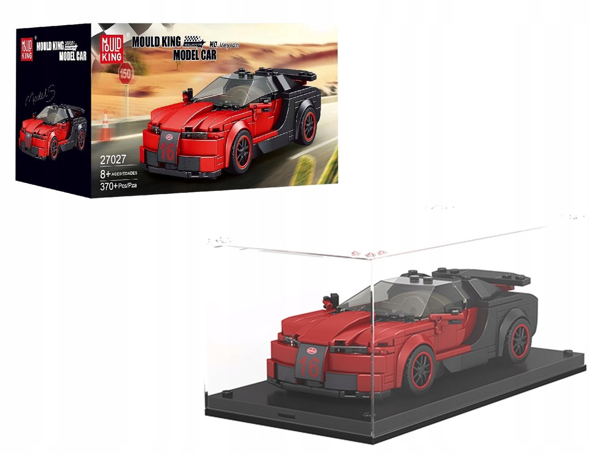 Bugatti Veyron zestaw klocków Speed Champions Mould King 27027 + Witryna