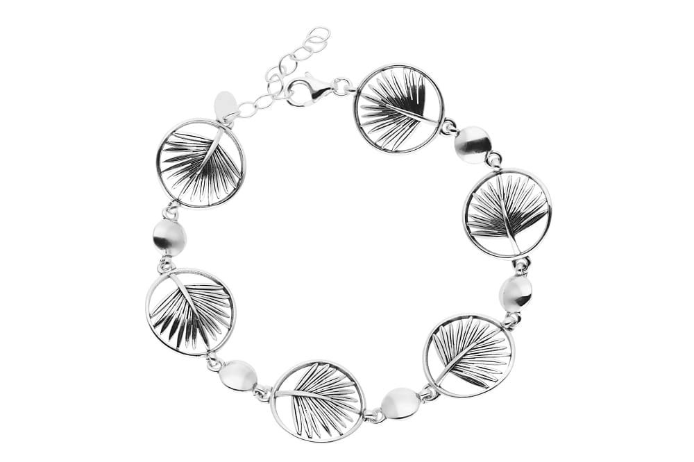 Srebrna bransoletka regulowana ze wzorem liścia liść pr925