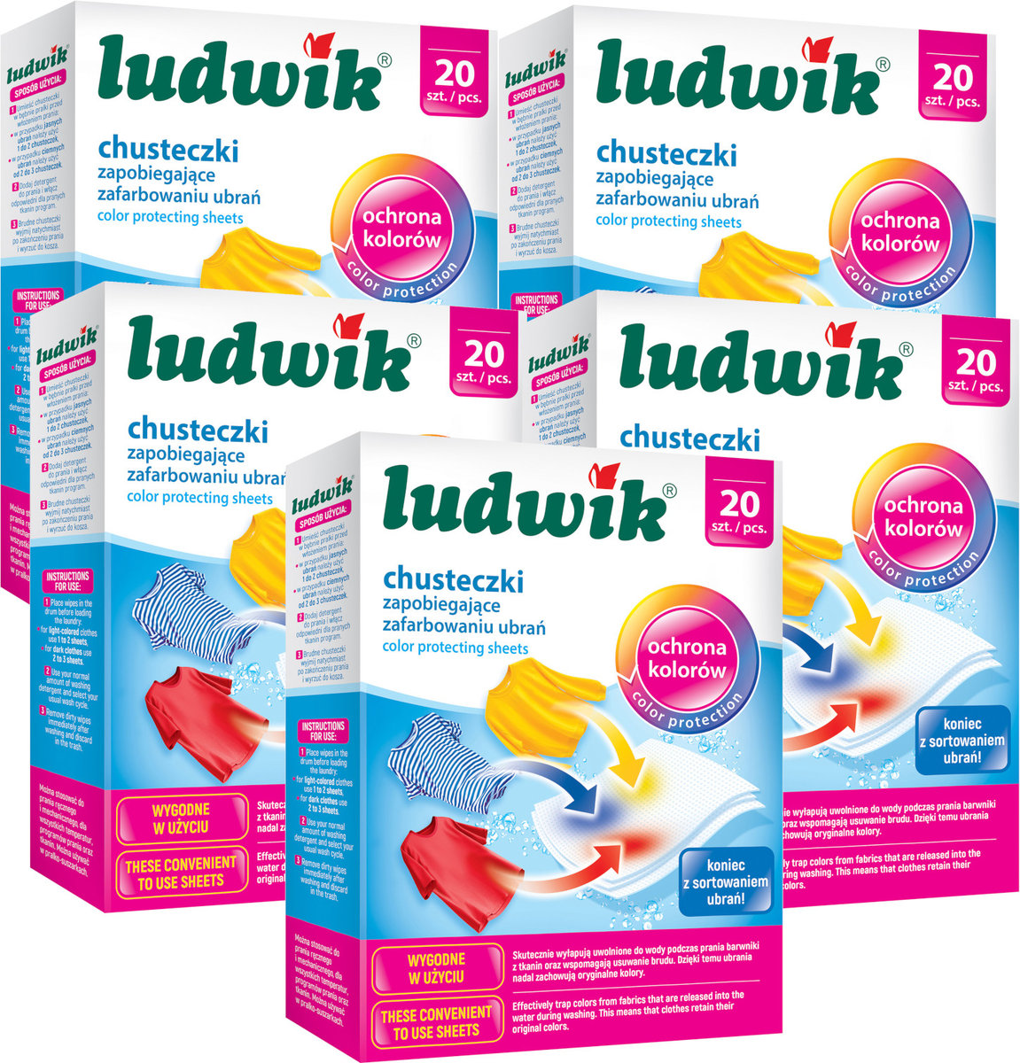 LUDWIK Chusteczki do Prania Przeciw Farbowaniu 100