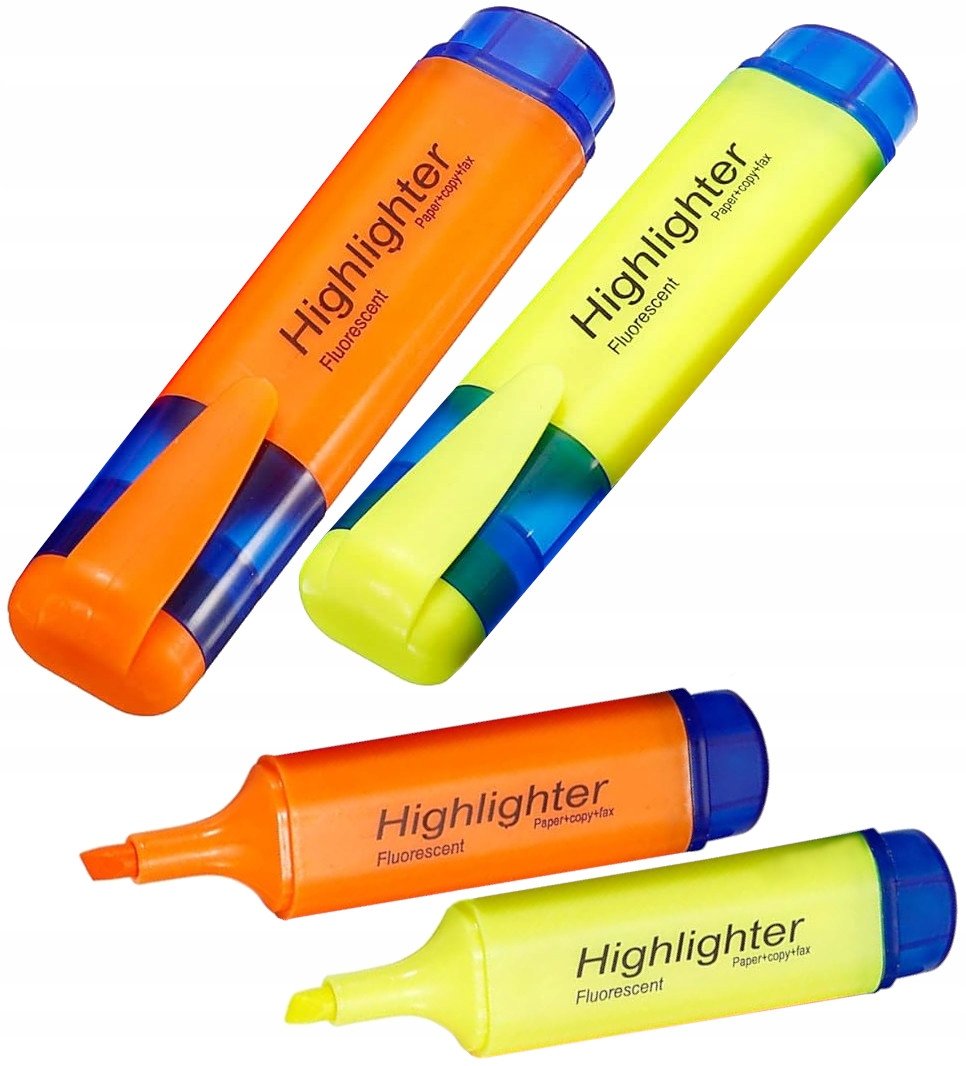 Marker Zakreślacz w Różnych Kolorach Szeroka Końcówka - Zestaw 2 Pisaki