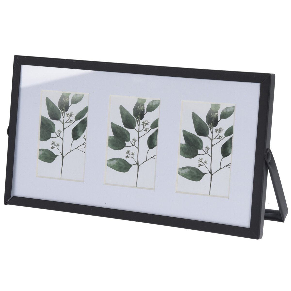 Stylowa czarna ramka na 3 zdjęcia metalowa 12x22cm