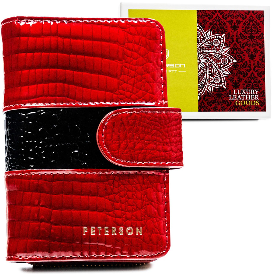 Elegancki portfel damski na karty i bilon z RFID - Peterson