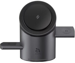 Adam Elements Ładowarka indukcyjna Mag Tube Qi2 3w1 15W do MagSafe, szara