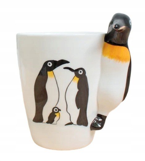 Kubek Ceramiczny Do Kawy Herbaty 3D Prezent Zwierzaki Pingwin