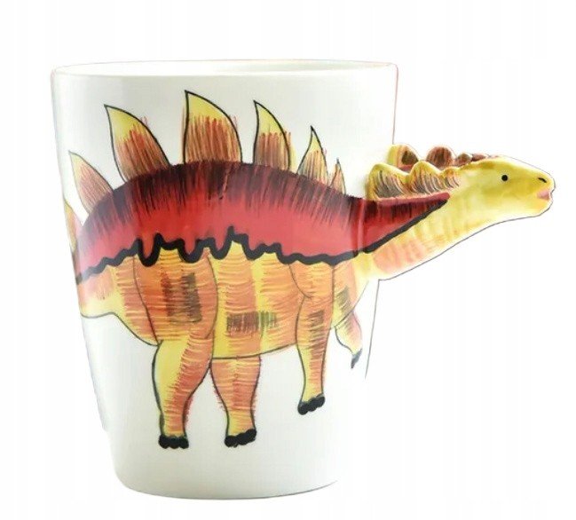 Kubek Ceramiczny Do Kawy Herbaty 3D Prezent Zwierzaki Stegozaur Dinozaur