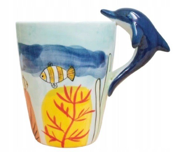 Kubek Ceramiczny Do Kawy Herbaty 3D Prezent Zwierzaki Delfin