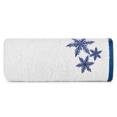 Ręcznik świąteczny 70x140 cm biały 100% bawełna dekoracja płatki śniegu