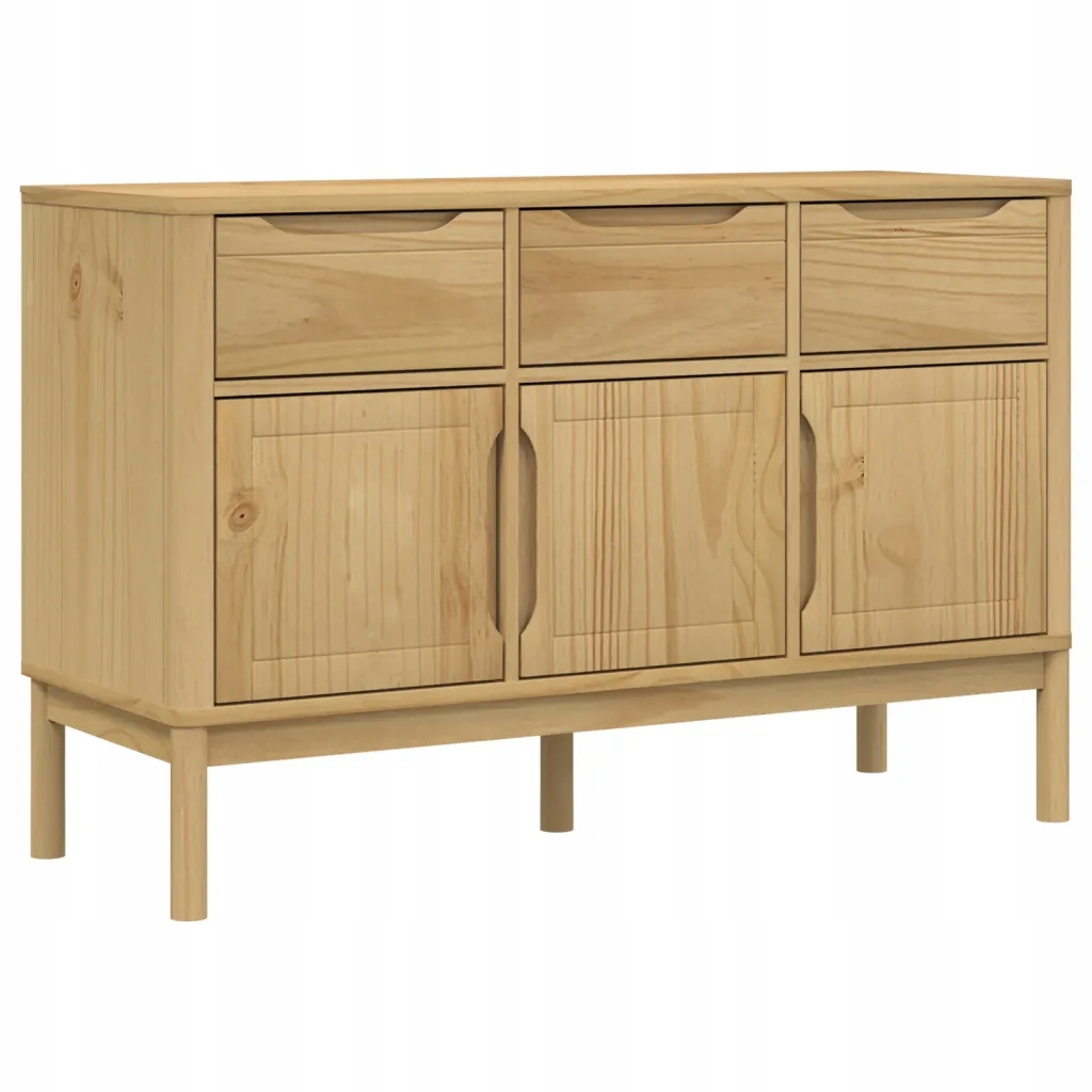 Szafka Floro, woskowy brąz, 114x43x74 cm, lite drewno sosnowe