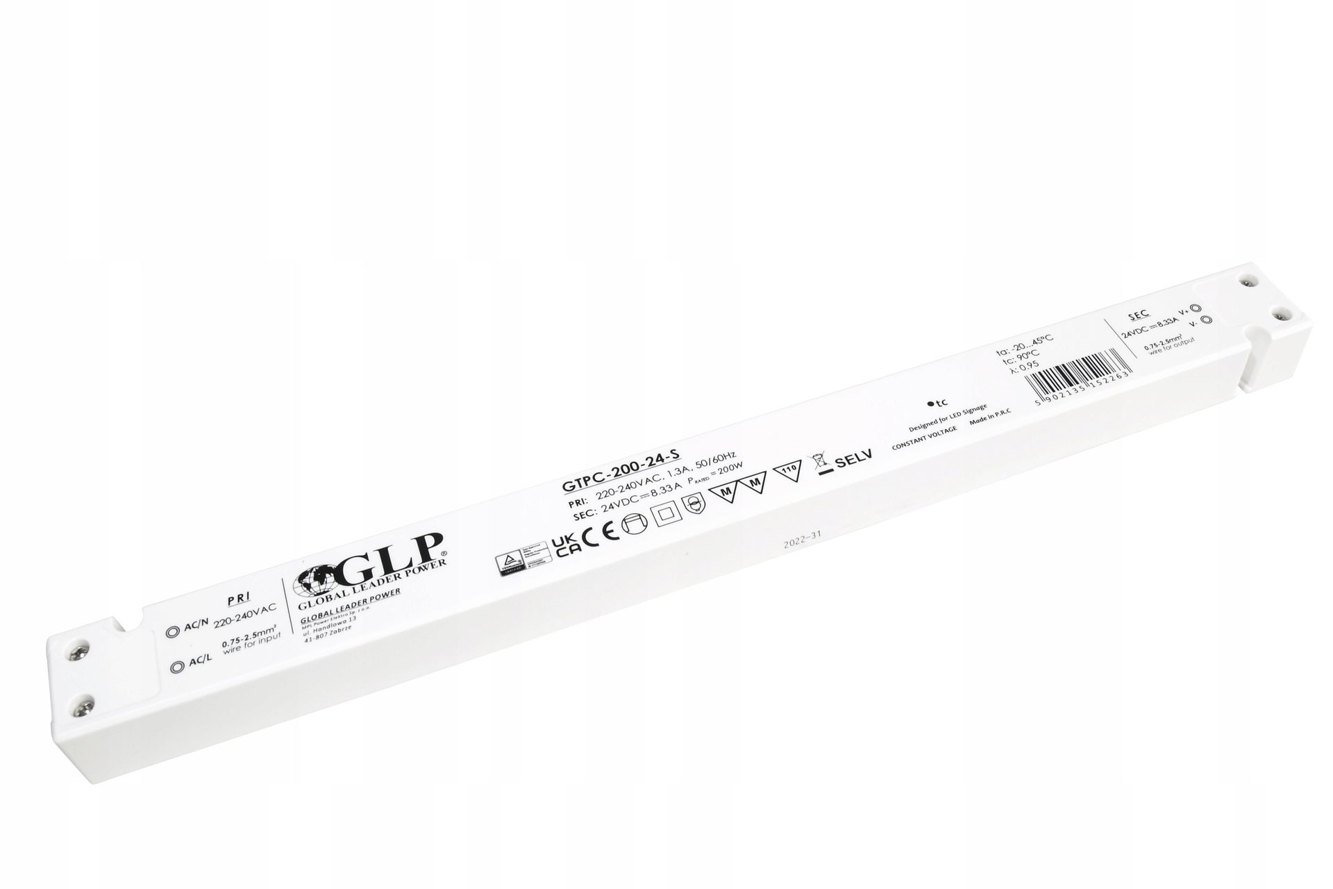 Zasilacz Led Glp 24V 8,33A 200W slim GTPC-200-24-S
