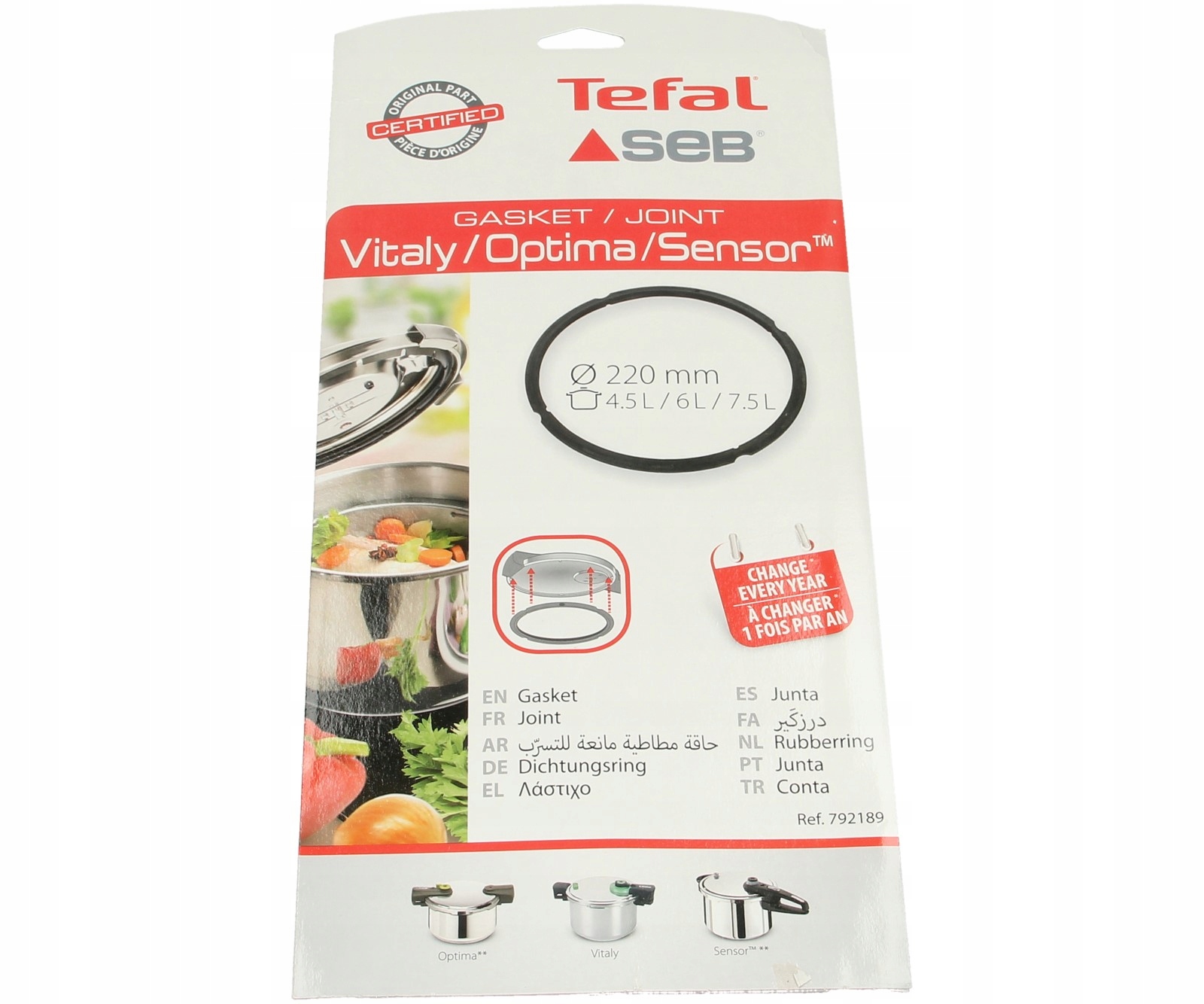 Uszczelka pokrywy do szybkowaru Tefal 327176 327151 22cm