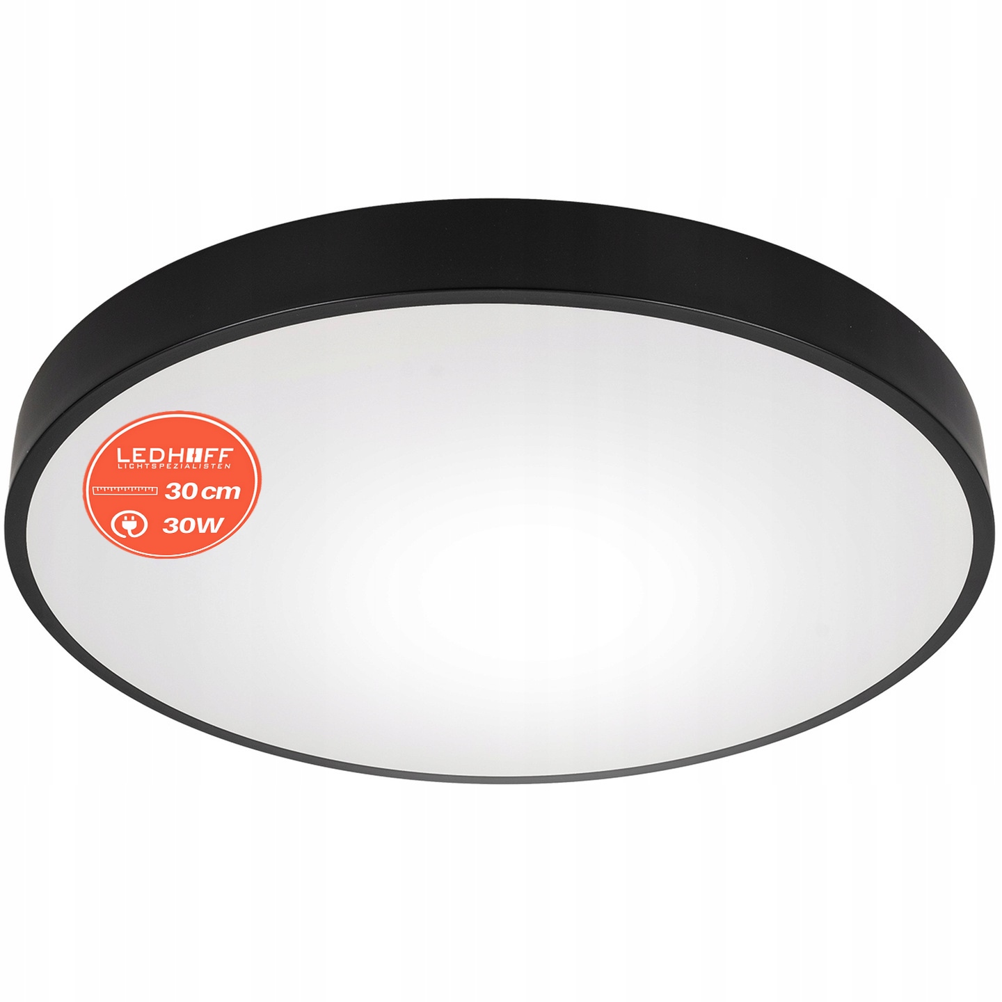 Plafon Led lampa sufitowa Mała 30CM okrągła czarna panel do pokoju Jasny