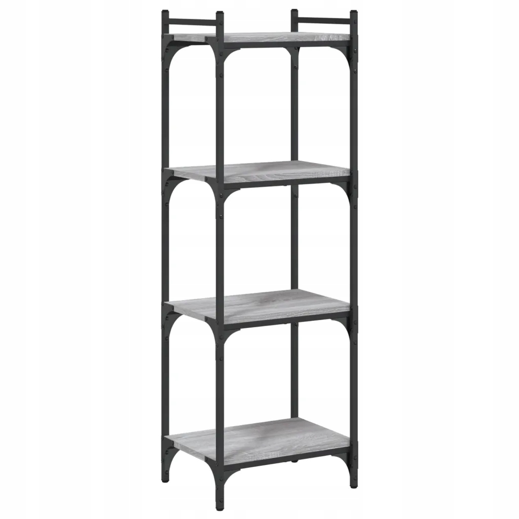 4-poziomowy regał na książki, szary dąb sonoma, 40x30x120 cm