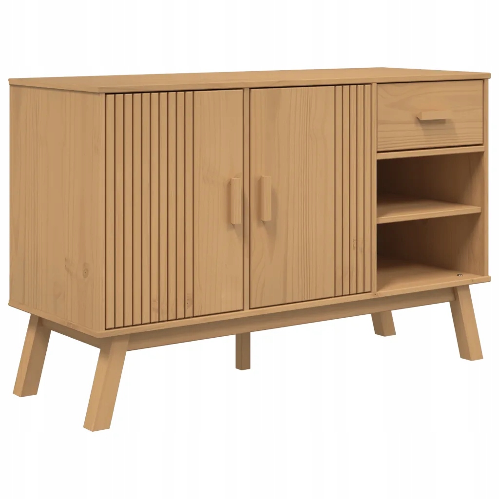 Komoda Olden, brązowa, 114x43x73,5 cm, lite drewn