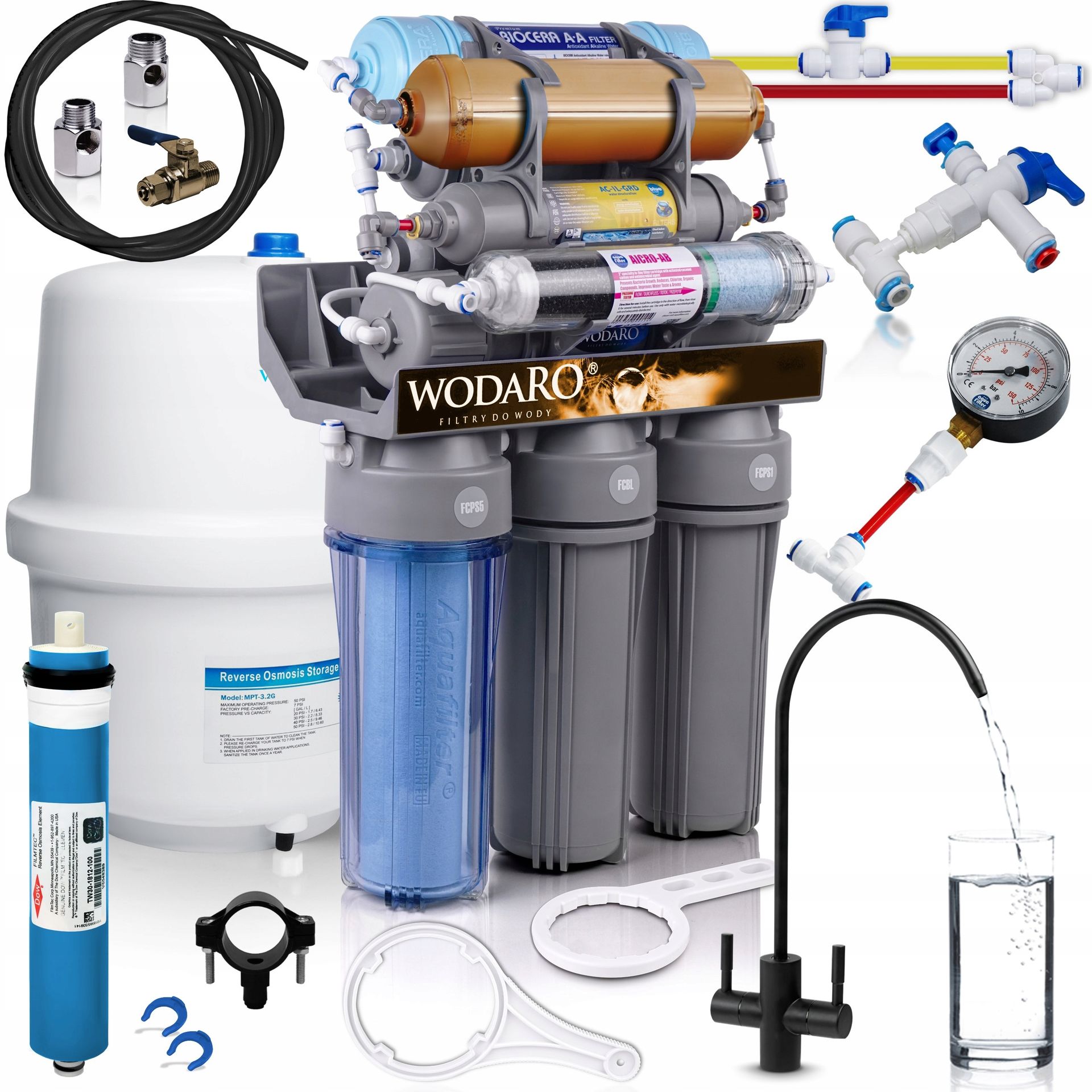 RO10 Gold Filtr Odwrócona Osmoza Woda Alkaliczna Redox Strukturyzator Wody