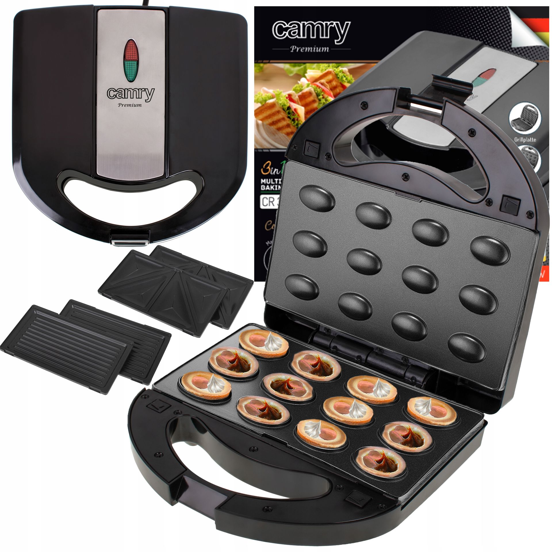 Opiekacz Orzeszków Toster 3w1 Grill Panini 1000W
