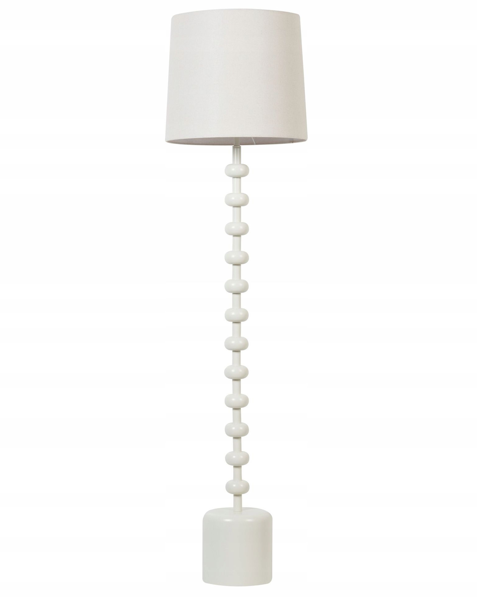 Lampa podłogowa stojąca metalowa biała