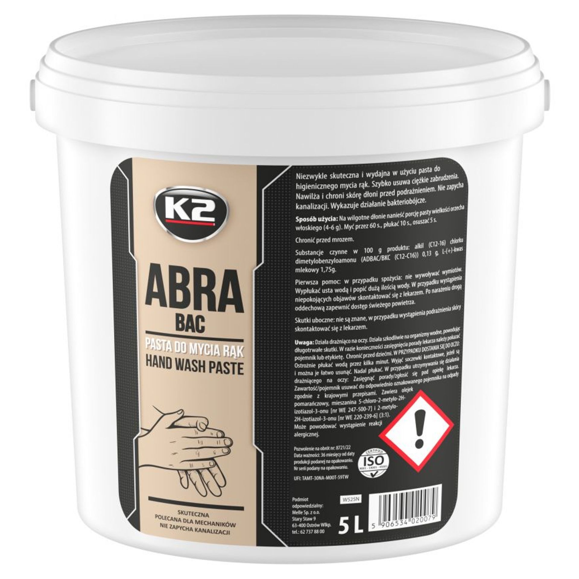 K2 Abra Pasta Do Mycia Rąk Jak Bhp 5 Litrów