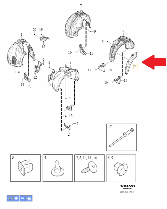Zestaw nakładek tył Volvo XC60 (18-) Oe 32288517