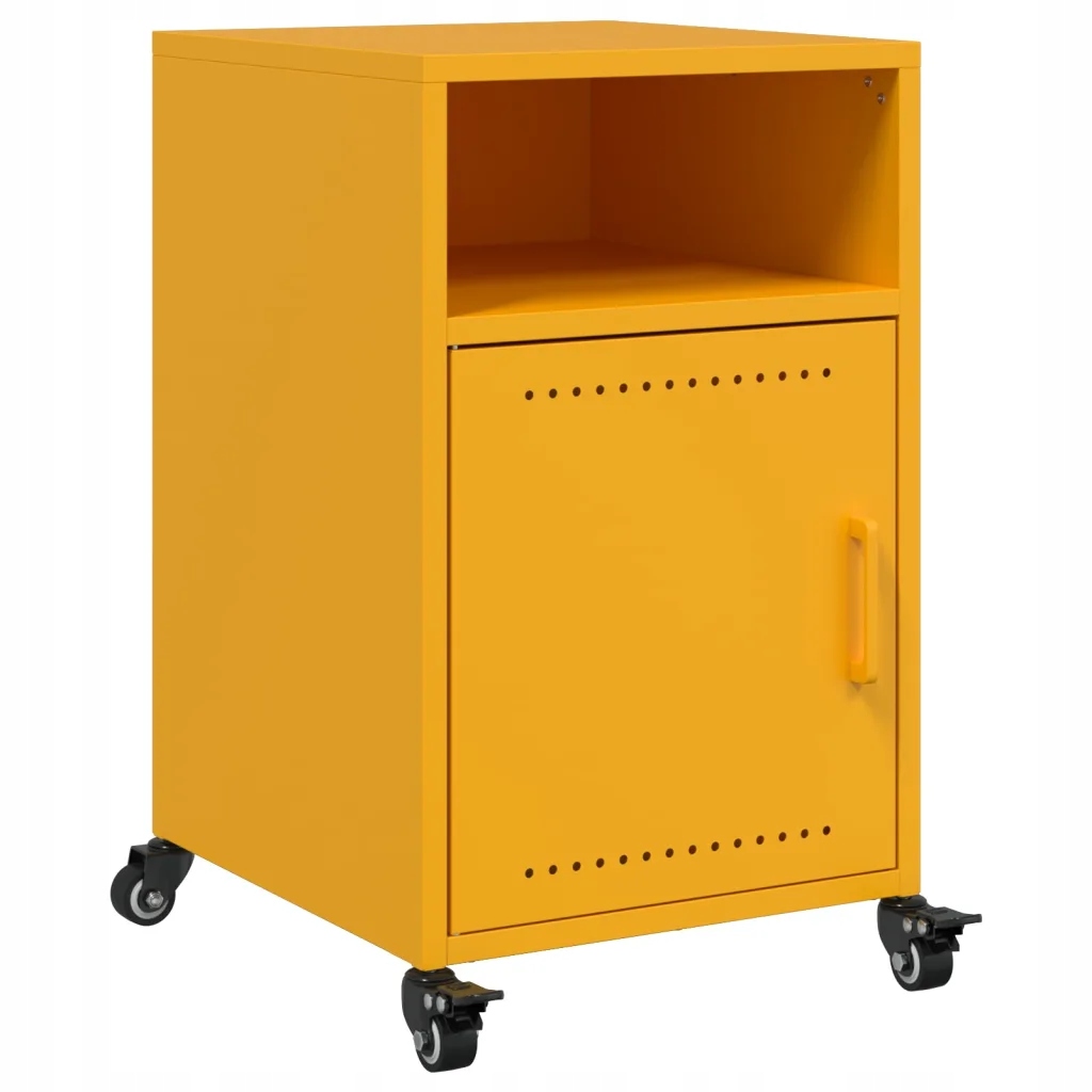 Szafka nocna, musztardowa, 36x39x59 cm, stal