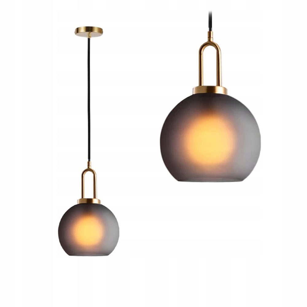 Lampa Sufitowa Wisząca Dymione Szkło Kula Gold