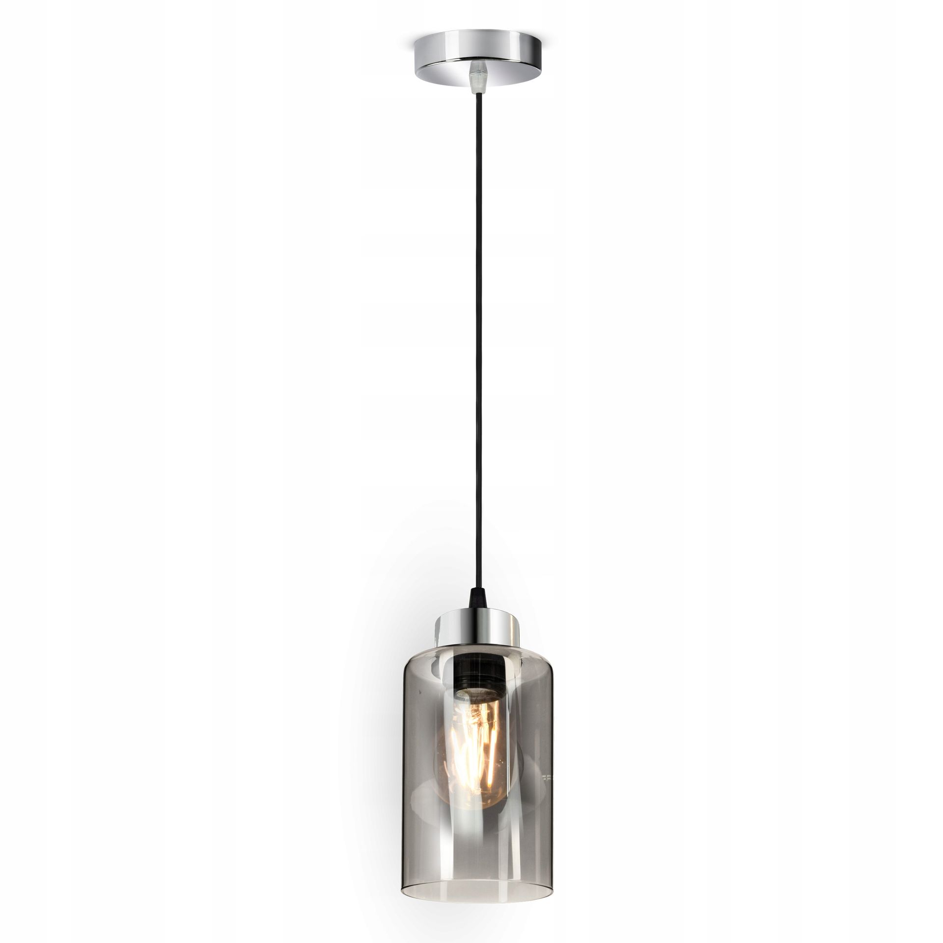 Lampa Wisząca Sufitowa Żyrandol Chrom Szklana Glass Tube 540-EZ1 Led E27