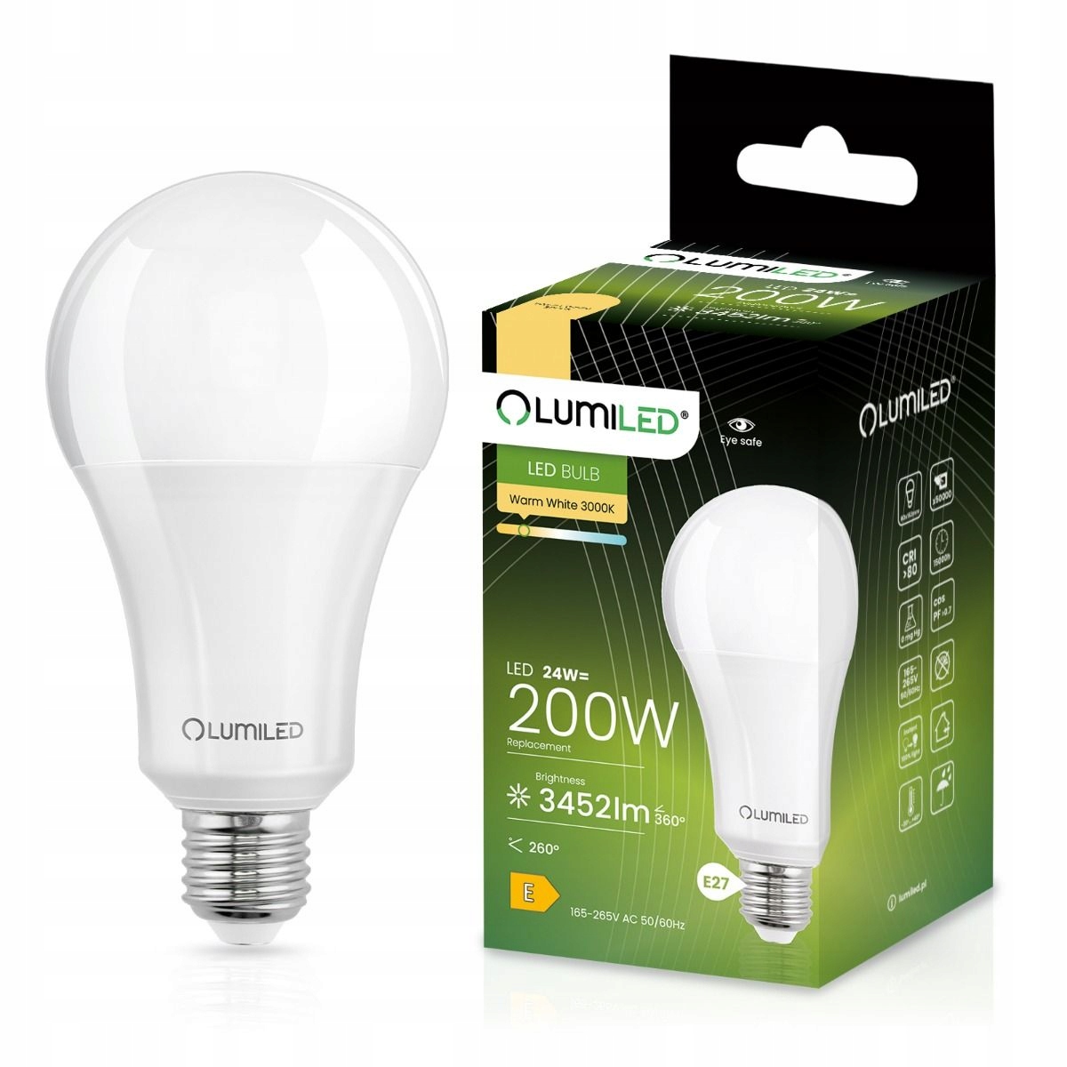 Żarówka Led E27 A95 24W 200W 3452lm 3000K Ciepła 260° Lumiled