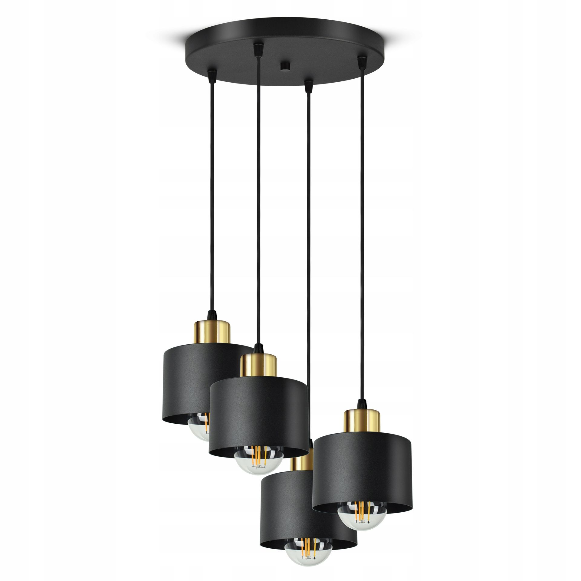 Lampa Sufitowa Żyrandol Plafon Classic Spot EZ4 Led E27 Black Gold