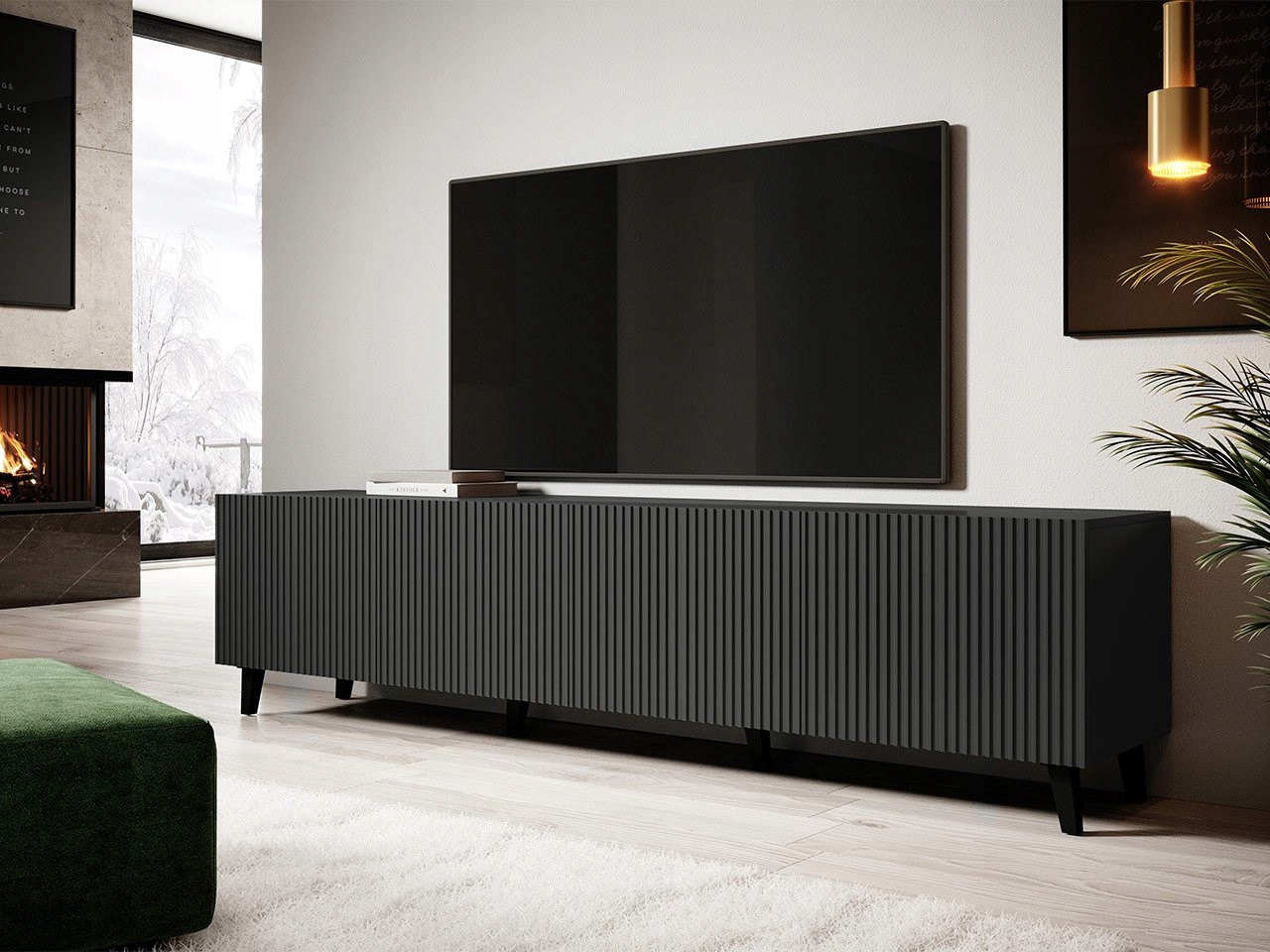 Stylowy stolik pod telewizor Haer 2 antracytowy