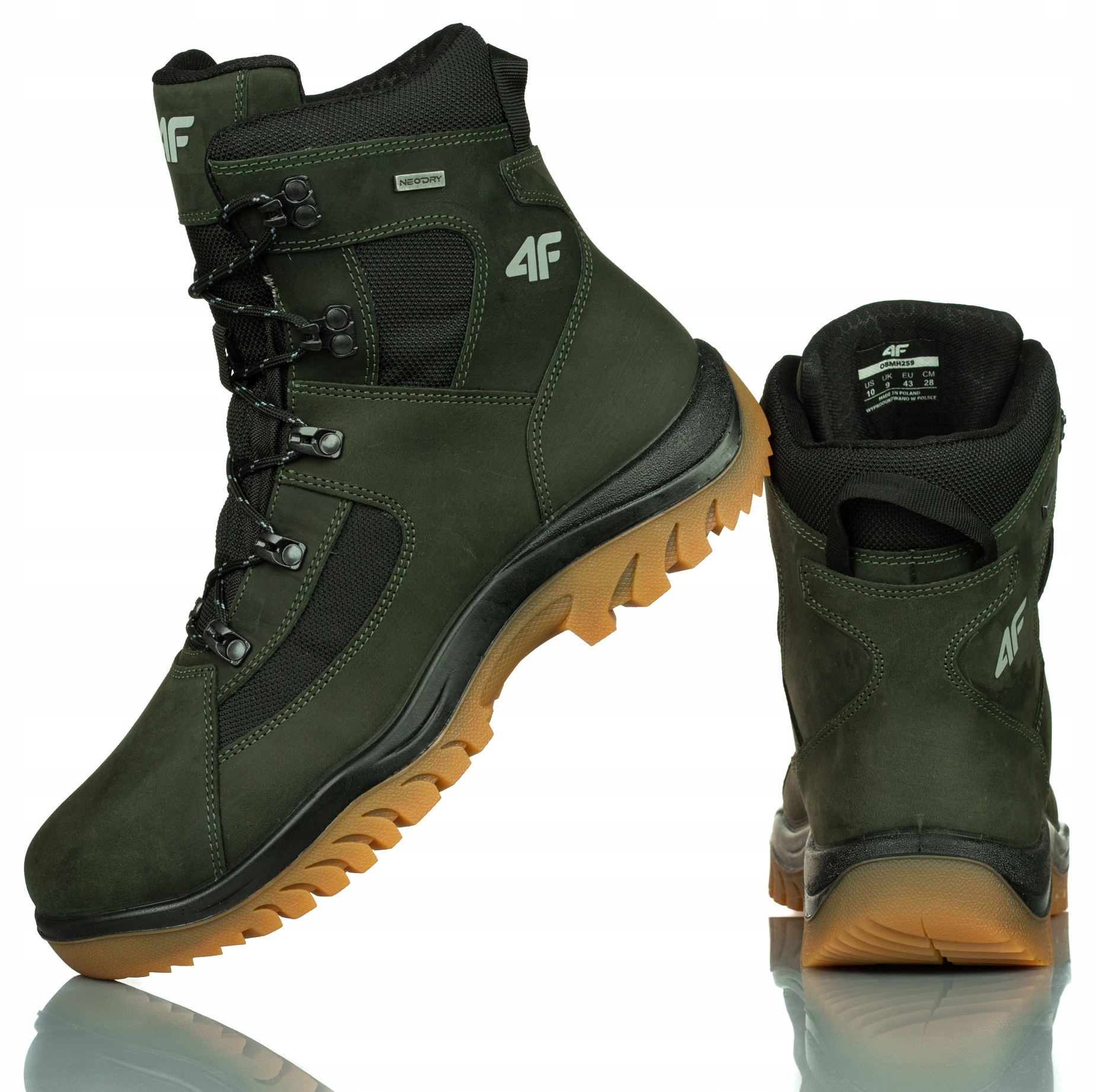 Buty Męskie 4F Trekking Zimowe Khaki OBMH259 43S R-40