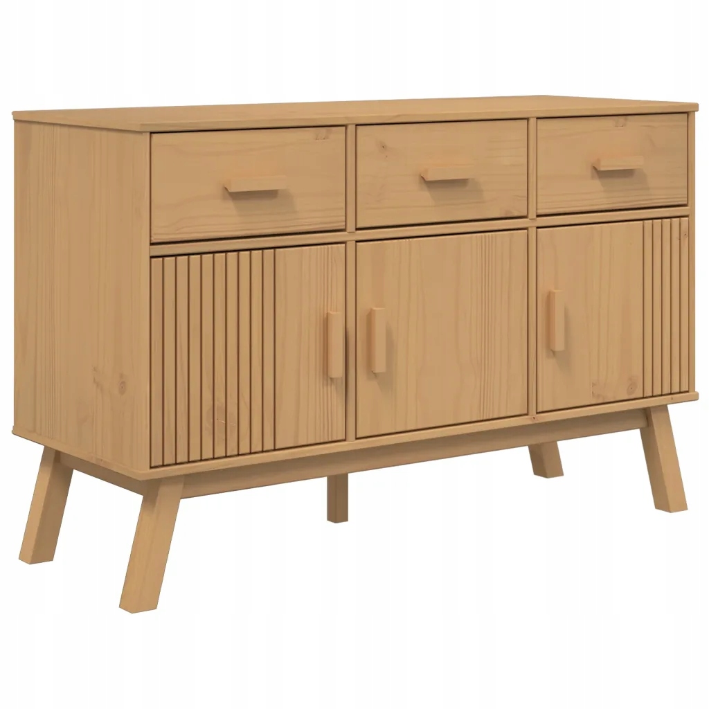 Komoda Olden, brązowa, 114x43x73,5 cm, lite drewn